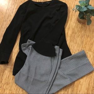 Black bell sleeve blouse